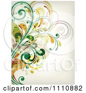 Poster, Art Print Of Green Floral Background With Copyspace 3