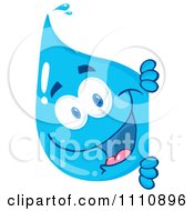 Clipart Water Drop Looking Around A Sign Royalty Free Vector Illustration