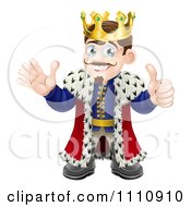 Poster, Art Print Of Pleased King Holding A Thumb Up And Waving
