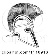 Poster, Art Print Of Black And White Corinthian Trojan Spartan Romangreek Helmet