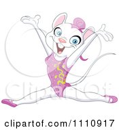 Clipart Athletic Gymnast Mouse Leaping Royalty Free Vector Illustration