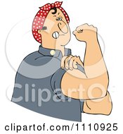 Chubby Rosie The Riveter Man Flexing His Muscles