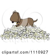 Poster, Art Print Of Hound Dog Protecting His Pile Of Bones