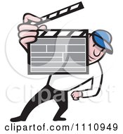 Retro Movie Director Holding A Clapper Board