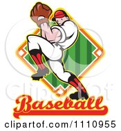 Clipart Pitcher Over A Baseball Field Diamond Royalty Free Vector Illustration