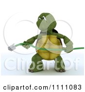 Poster, Art Print Of 3d Tortoise Stretching A Green Network Cable