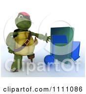 Poster, Art Print Of 3d Illegal Music Download Hook Hand Tortoise Pirate With A Blue Folder