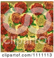 Collage Pattern Of Textured Victorian Roses