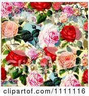 Collage Pattern Of Victorian Roses