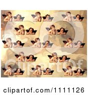 Collage Pattern Of Victorian Cherubs