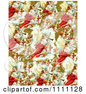 Collage Pattern Of Victorian Christmas Angels
