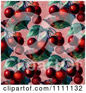 Poster, Art Print Of Collage Pattern Of Cherries On Pink