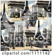 Poster, Art Print Of Collage Of Photochrome Paris Architecture