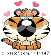 Clipart Cute Amorous Tiger Cub Royalty Free Vector Illustration