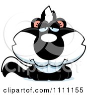 Clipart Cute Depressed Baby Skunk Royalty Free Vector Illustration