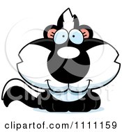 Clipart Cute Happy Baby Skunk Royalty Free Vector Illustration by Cory Thoman