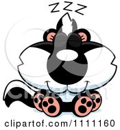 Clipart Cute Sleeping Baby Skunk Royalty Free Vector Illustration