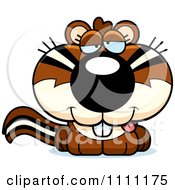 Clipart Cute Drunk Chipmunk Royalty Free Vector Illustration