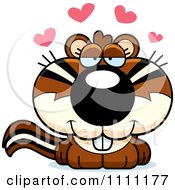 Clipart Cute Amorous Chipmunk Royalty Free Vector Illustration