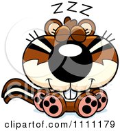 Clipart Cute Sleeping Chipmunk Royalty Free Vector Illustration