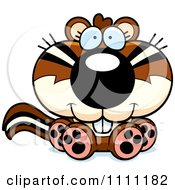 Clipart Cute Chipmunk Sitting Royalty Free Vector Illustration