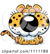 Clipart Cute Depressed Leopard Cub Royalty Free Vector Illustration