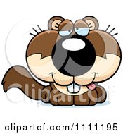 Clipart Cute Drunk Baby Squirrel Royalty Free Vector Illustration