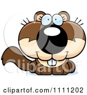 Clipart Cute Happy Baby Squirrel Royalty Free Vector Illustration by Cory Thoman