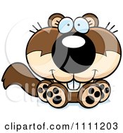 Clipart Cute Sitting Baby Squirrel Royalty Free Vector Illustration