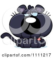 Clipart Cute Drunk Panther Cub Royalty Free Vector Illustration by Cory Thoman