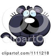 Clipart Cute Panther Cub Hanging Over A Sign Royalty Free Vector Illustration by Cory Thoman