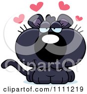 Clipart Cute Amorous Panther Cub Royalty Free Vector Illustration