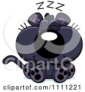 Clipart Cute Sleeping Panther Cub Royalty Free Vector Illustration