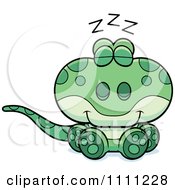 Poster, Art Print Of Cute Sleeping Gecko Lizard