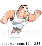 Clipart Buff Olympic Athlete Man Jumping Royalty Free Vector Illustration by Cory Thoman