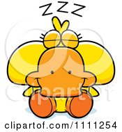 Clipart Cute Sleeping Duck Royalty Free Vector Illustration