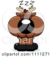 Clipart Cute Sleeping Deer Fawn Royalty Free Vector Illustration