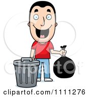 Poster, Art Print Of Happy Man Taking Out The Trash