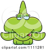Clipart Cute Drunk Pterodactyl Dinosaur Royalty Free Vector Illustration by Cory Thoman