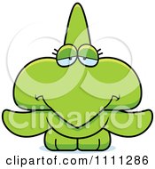Clipart Cute Depressed Pterodactyl Dinosaur Royalty Free Vector Illustration by Cory Thoman