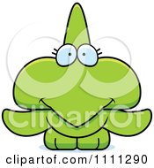 Clipart Cute Happy Pterodactyl Dinosaur Royalty Free Vector Illustration