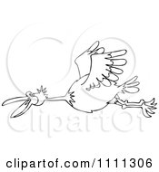 Poster, Art Print Of Outlined Happy Bird Flying