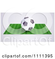 Poster, Art Print Of 3d Soccer Ball On A Field 2