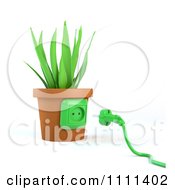 3d Power Plug By A Socket On A Plant Pot