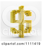 Poster, Art Print Of 3d Gold Cubes Forming A Dollar Currency Symbol