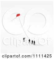 Poster, Art Print Of 3d Tiny Business People Flying A Kite