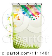 Poster, Art Print Of Page Of Halftone Rainbow And Butterflies