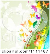 Background Of Butterflies And A Rainbow 3