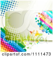 Clipart Background Of Butterflies And A Rainbow 8 Royalty Free Vector Illustration
