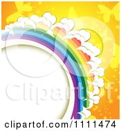 Poster, Art Print Of Background Of Butterflies And A Rainbow 11